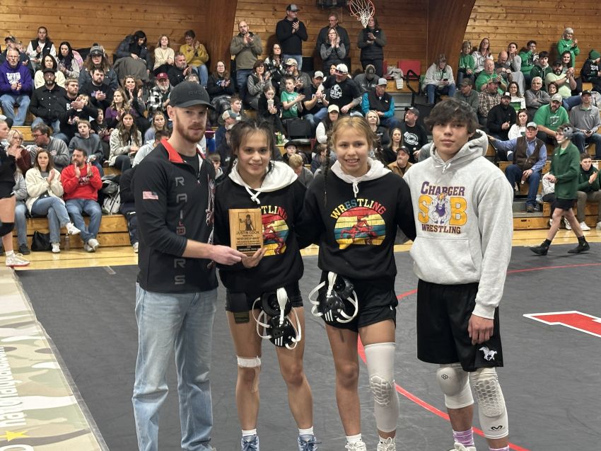 Yellow Hawk siblings awarded Justin Cook â€˜Never Give Upâ€™ award at the Mid-Dakota Monster wrestling tournament